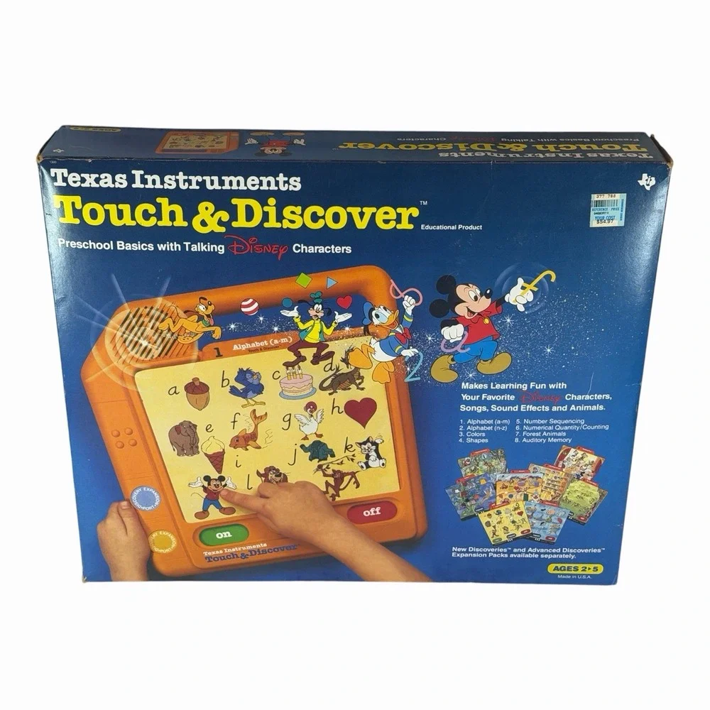 Rare 1987 Disney Mickey Mouse Texas Instruments Touch & Discover Learning Pad